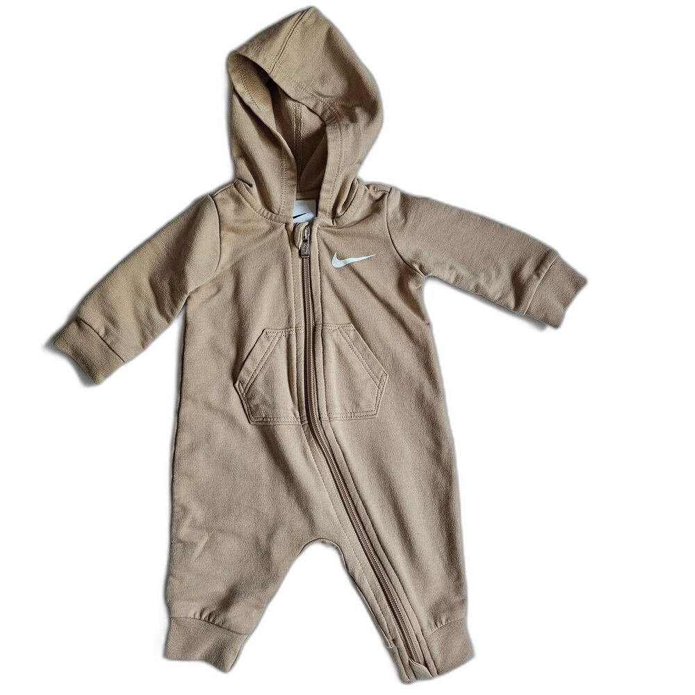 Nike One Piece Baby Hooded Sweatsuit Playsuit Sleeper sz 3 mo